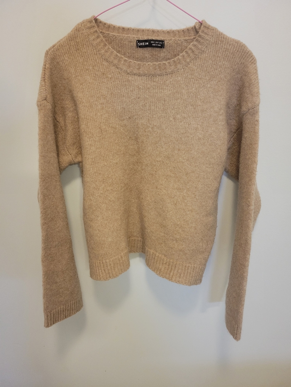 SHEIN Beige Crewneck Sweater
